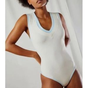 NWT Free People Ivory Cozy Cool Girl Bodysuit Size XS